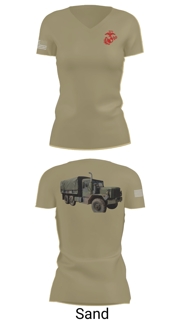 Womens Short Sleeve Vneck Shirt, H&S Battalion HQ CO Station Motor T, , Teamtime, Team time, sublimation, custom sports apparel, team uniforms, spirit wear, spiritwear, sports uniforms, custom shirts, team store, custom team store, fundraiser sports, apparel fundraiser
