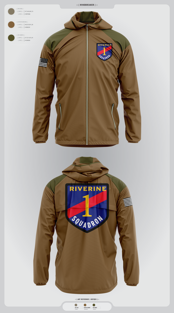 Windbreaker, Riverine Squadron One, , Teamtime, Team time, sublimation, custom sports apparel, team uniforms, spirit wear, spiritwear, sports uniforms, custom shirts, team store, custom team store, fundraiser sports, apparel fundraiser