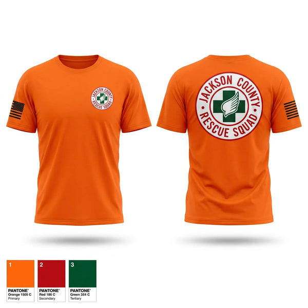 Old School Cotton Feel Shirt, Jackson County Rescue Squad, EMS/EMT, Teamtime, Team time, sublimation, custom sports apparel, team uniforms, spirit wear, spiritwear, sports uniforms, custom shirts, team store, custom team store, fundraiser sports, apparel fundraiser