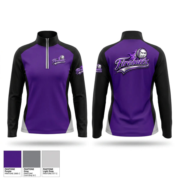 Quarter Zip Jacket, Fireballs, Baseball, Teamtime, Team time, sublimation, custom sports apparel, team uniforms, spirit wear, spiritwear, sports uniforms, custom shirts, team store, custom team store, fundraiser sports, apparel fundraiser
