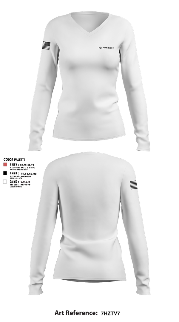 Womens Long Sleeve Vneck Shirt, F/1 AVN REGT, , Teamtime, Team time, sublimation, custom sports apparel, team uniforms, spirit wear, spiritwear, sports uniforms, custom shirts, team store, custom team store, fundraiser sports, apparel fundraiser