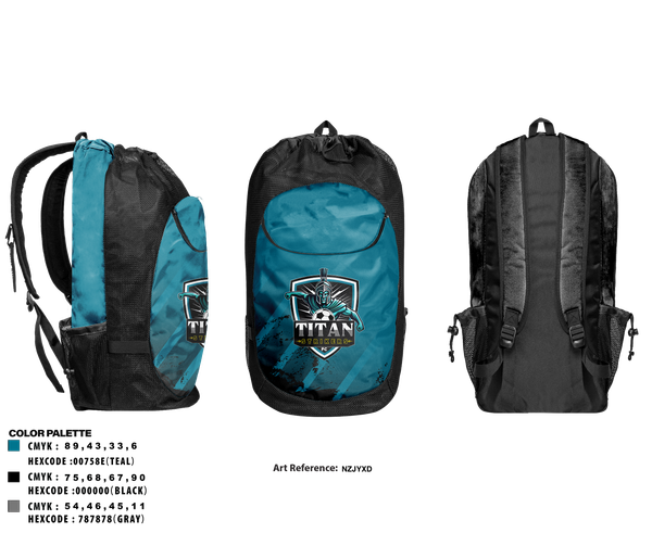 Gear Bag, Titan Strikers FC, Men's Soccer, Teamtime, Team time, sublimation, custom sports apparel, team uniforms, spirit wear, spiritwear, sports uniforms, custom shirts, team store, custom team store, fundraiser sports, apparel fundraiser