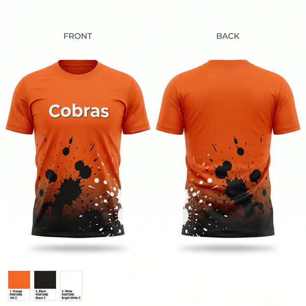 Soft Poly Tee Cotton Like Feel, Cobras, Baseball, Teamtime, Team time, sublimation, custom sports apparel, team uniforms, spirit wear, spiritwear, sports uniforms, custom shirts, team store, custom team store, fundraiser sports, apparel fundraiser