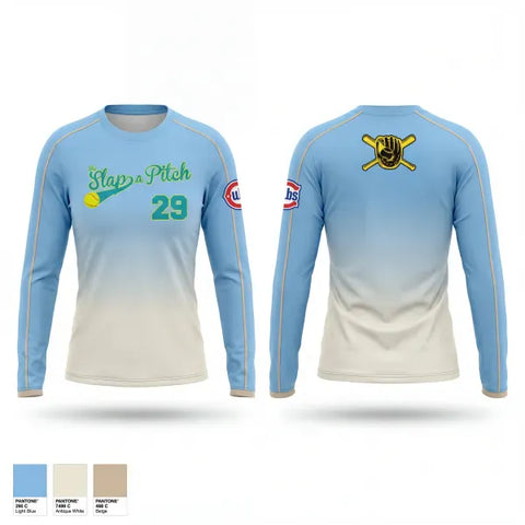 Long Sleeve Performance Shirt, Slap A Pitch, Softball, Teamtime, Team time, sublimation, custom sports apparel, team uniforms, spirit wear, spiritwear, sports uniforms, custom shirts, team store, custom team store, fundraiser sports, apparel fundraiser