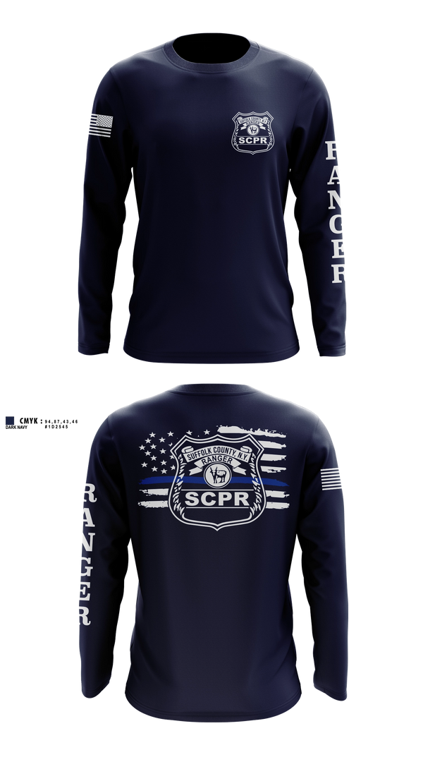 Long Sleeve Performance Shirt, Suffolk County Park Rangers, Police, Teamtime, Team time, sublimation, custom sports apparel, team uniforms, spirit wear, spiritwear, sports uniforms, custom shirts, team store, custom team store, fundraiser sports, apparel fundraiser