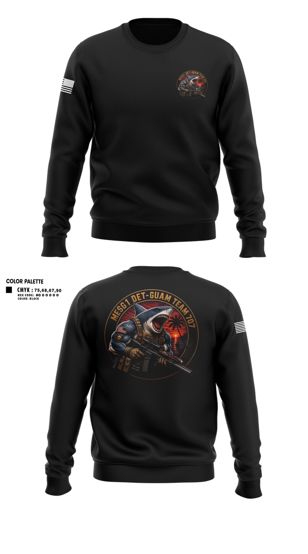 Crew Neck Sweatshirt, MESG-1 DET GUAM TEAM 707, Navy, Teamtime, Team time, sublimation, custom sports apparel, team uniforms, spirit wear, spiritwear, sports uniforms, custom shirts, team store, custom team store, fundraiser sports, apparel fundraiser