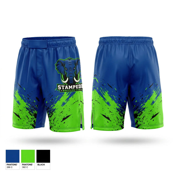 Fight Shorts, Stampede, Wrestling, Teamtime, Team time, sublimation, custom sports apparel, team uniforms, spirit wear, spiritwear, sports uniforms, custom shirts, team store, custom team store, fundraiser sports, apparel fundraiser