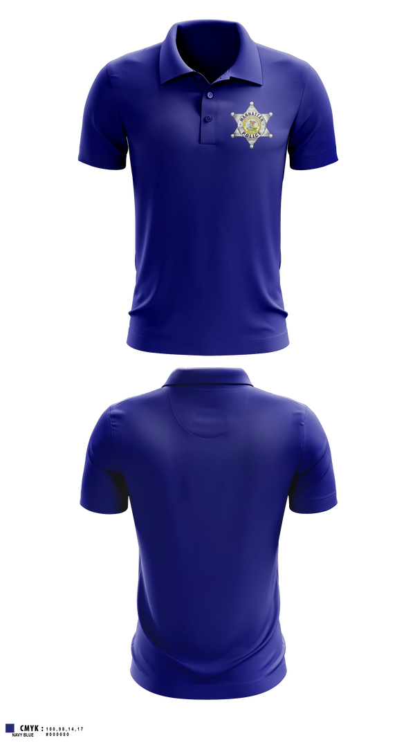 Short Sleeve Performance Polo, Manhattan PD, Police, Teamtime, Team time, sublimation, custom sports apparel, team uniforms, spirit wear, spiritwear, sports uniforms, custom shirts, team store, custom team store, fundraiser sports, apparel fundraiser