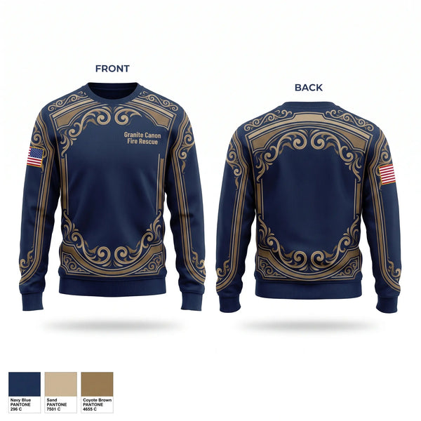 Crew Neck Sweatshirt, Granite Canon Fire Rescue, Fire Department, Teamtime, Team time, sublimation, custom sports apparel, team uniforms, spirit wear, spiritwear, sports uniforms, custom shirts, team store, custom team store, fundraiser sports, apparel fundraiser