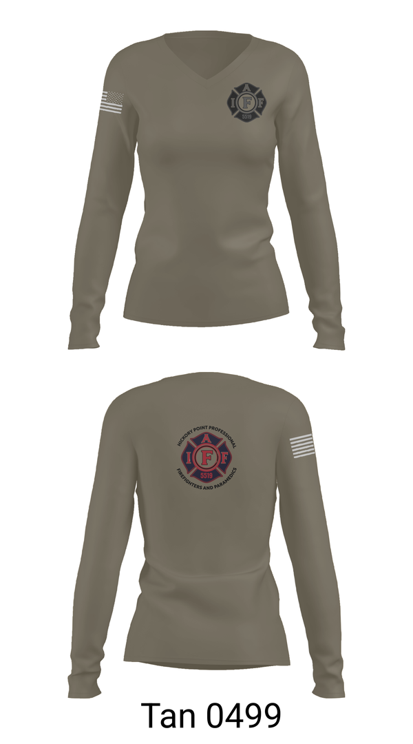 Womens Long Sleeve Vneck Shirt, Local 5519, Fire Department, Teamtime, Team time, sublimation, custom sports apparel, team uniforms, spirit wear, spiritwear, sports uniforms, custom shirts, team store, custom team store, fundraiser sports, apparel fundraiser
