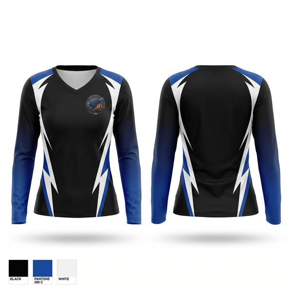 Womens Long Sleeve Vneck Shirt, Tucson Jaguars, , Teamtime, Team time, sublimation, custom sports apparel, team uniforms, spirit wear, spiritwear, sports uniforms, custom shirts, team store, custom team store, fundraiser sports, apparel fundraiser
