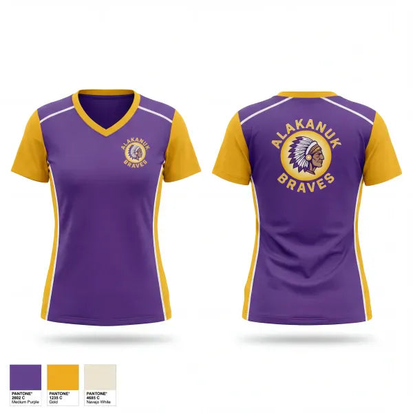 Womens Short Sleeve Vneck Shirt, Alakanuk Braves, Wrestling, Teamtime, Team time, sublimation, custom sports apparel, team uniforms, spirit wear, spiritwear, sports uniforms, custom shirts, team store, custom team store, fundraiser sports, apparel fundraiser
