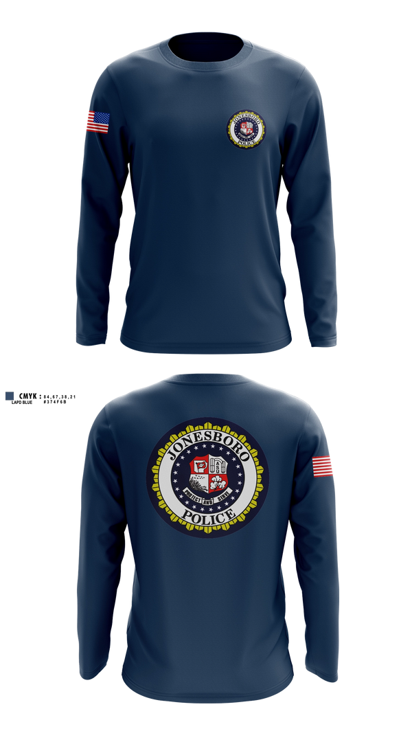 Long Sleeve Performance Shirt, Jonesboro Police Department, Police, Teamtime, Team time, sublimation, custom sports apparel, team uniforms, spirit wear, spiritwear, sports uniforms, custom shirts, team store, custom team store, fundraiser sports, apparel fundraiser