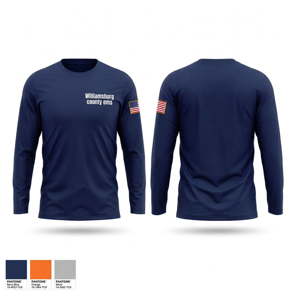 Long Sleeve Performance Shirt, Williamsburg county ems, EMS/EMT, Teamtime, Team time, sublimation, custom sports apparel, team uniforms, spirit wear, spiritwear, sports uniforms, custom shirts, team store, custom team store, fundraiser sports, apparel fundraiser