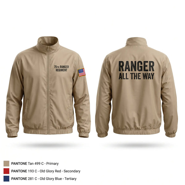 Windbreaker, 75th ranger regiment, Army, Teamtime, Team time, sublimation, custom sports apparel, team uniforms, spirit wear, spiritwear, sports uniforms, custom shirts, team store, custom team store, fundraiser sports, apparel fundraiser