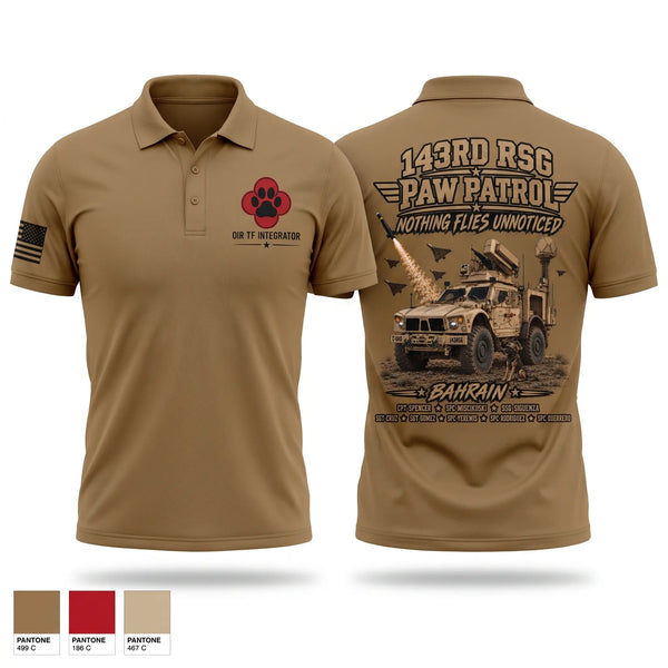 Short Sleeve Performance Polo, 143RD Regional Support Group, Army, Teamtime, Team time, sublimation, custom sports apparel, team uniforms, spirit wear, spiritwear, sports uniforms, custom shirts, team store, custom team store, fundraiser sports, apparel fundraiser