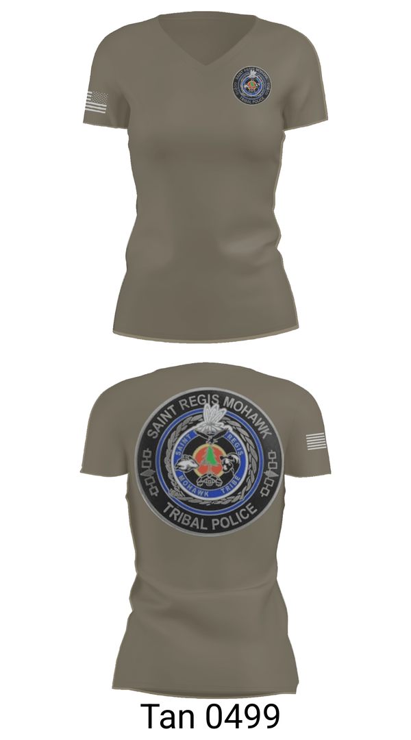 Womens Short Sleeve Vneck Shirt, Saint Regis Mohawk Tribal Police, Police, Teamtime, Team time, sublimation, custom sports apparel, team uniforms, spirit wear, spiritwear, sports uniforms, custom shirts, team store, custom team store, fundraiser sports, apparel fundraiser