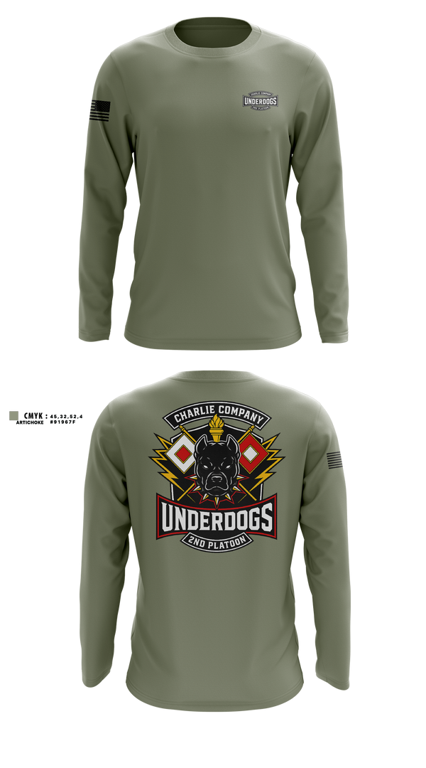 Long Sleeve Performance Shirt, C co 2nd plt Underdogs, Army, Teamtime, Team time, sublimation, custom sports apparel, team uniforms, spirit wear, spiritwear, sports uniforms, custom shirts, team store, custom team store, fundraiser sports, apparel fundraiser