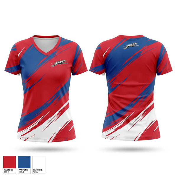 Womens Short Sleeve Vneck Shirt, Greyhounds, , Teamtime, Team time, sublimation, custom sports apparel, team uniforms, spirit wear, spiritwear, sports uniforms, custom shirts, team store, custom team store, fundraiser sports, apparel fundraiser