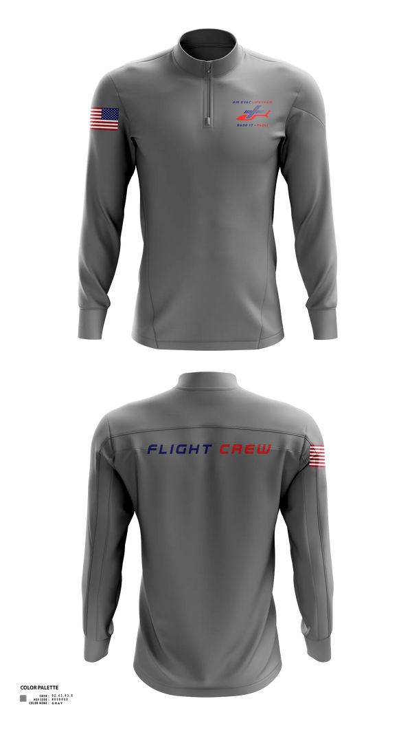 Quarter Zip Jacket, Air Evac Lifeteam, EMS/EMT, Teamtime, Team time, sublimation, custom sports apparel, team uniforms, spirit wear, spiritwear, sports uniforms, custom shirts, team store, custom team store, fundraiser sports, apparel fundraiser