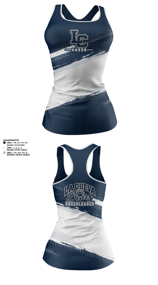 Tank Top, La Cueva Bears, Cheer, Teamtime, Team time, sublimation, custom sports apparel, team uniforms, spirit wear, spiritwear, sports uniforms, custom shirts, team store, custom team store, fundraiser sports, apparel fundraiser