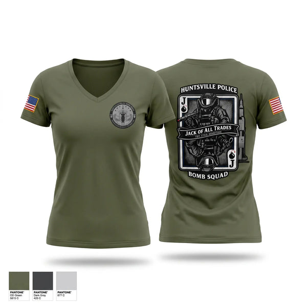 Womens Short Sleeve Vneck Shirt, Huntsville Police Department Bomb Squad, Police, Teamtime, Team time, sublimation, custom sports apparel, team uniforms, spirit wear, spiritwear, sports uniforms, custom shirts, team store, custom team store, fundraiser sports, apparel fundraiser