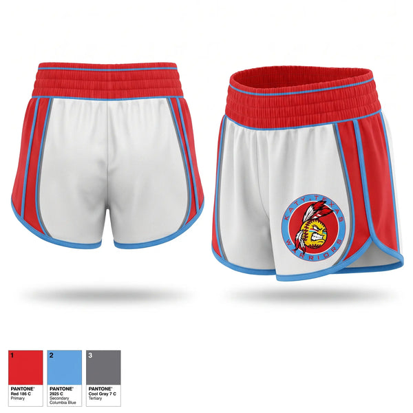 Womens Shorts, Warriors, Softball, Teamtime, Team time, sublimation, custom sports apparel, team uniforms, spirit wear, spiritwear, sports uniforms, custom shirts, team store, custom team store, fundraiser sports, apparel fundraiser