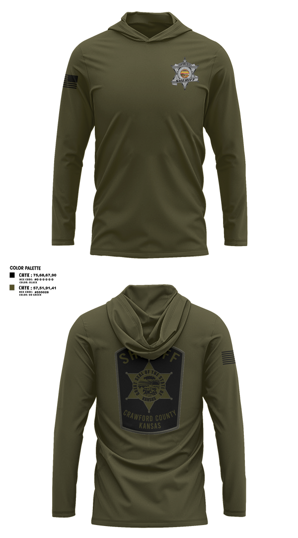 Long Sleeve Hooded Sun Shirt, Crawford county investigations bureau, Police, Teamtime, Team time, sublimation, custom sports apparel, team uniforms, spirit wear, spiritwear, sports uniforms, custom shirts, team store, custom team store, fundraiser sports, apparel fundraiser