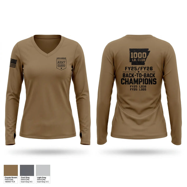 Womens Long Sleeve Vneck Shirt, Recruiting & Retention BN, National Guard, Teamtime, Team time, sublimation, custom sports apparel, team uniforms, spirit wear, spiritwear, sports uniforms, custom shirts, team store, custom team store, fundraiser sports, apparel fundraiser