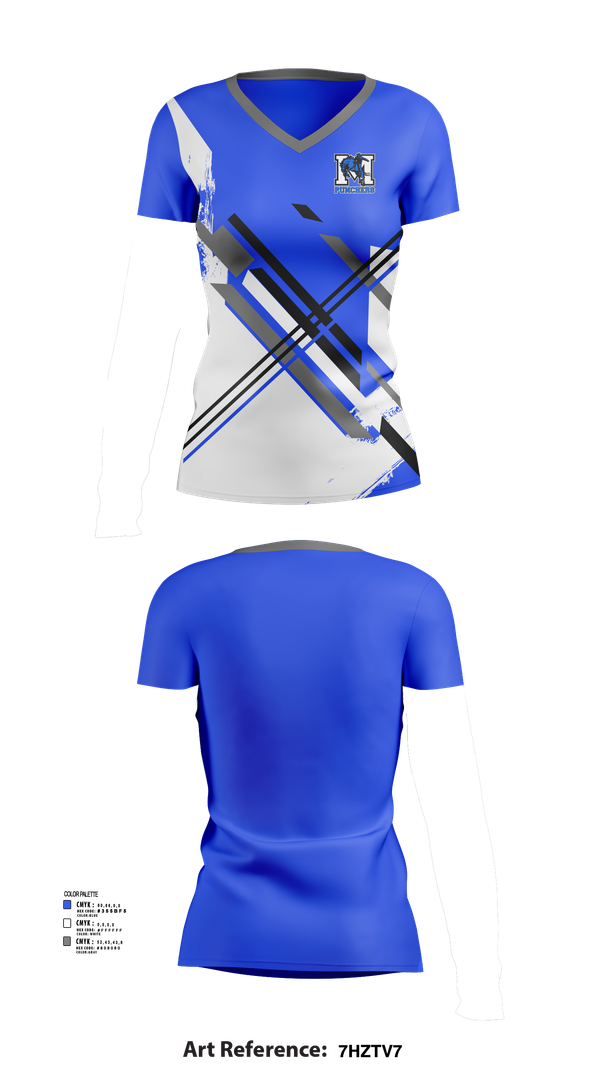Womens Short Sleeve Vneck Shirt, Mifflin Punchers Band, Spirit Store, Teamtime, Team time, sublimation, custom sports apparel, team uniforms, spirit wear, spiritwear, sports uniforms, custom shirts, team store, custom team store, fundraiser sports, apparel fundraiser