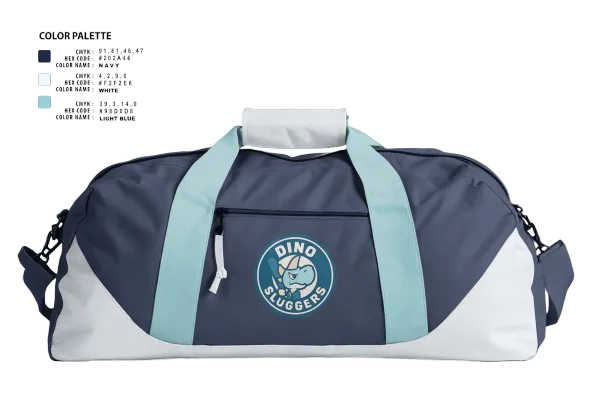 Duffle Bag, Dino Sluggers, Baseball, Teamtime, Team time, sublimation, custom sports apparel, team uniforms, spirit wear, spiritwear, sports uniforms, custom shirts, team store, custom team store, fundraiser sports, apparel fundraiser