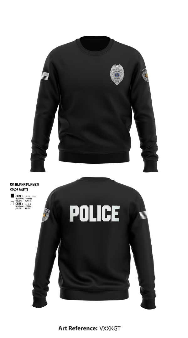 Crew Neck Sweatshirt, Neosho Police, Police, Teamtime, Team time, sublimation, custom sports apparel, team uniforms, spirit wear, spiritwear, sports uniforms, custom shirts, team store, custom team store, fundraiser sports, apparel fundraiser