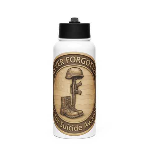 7th Group Stainless Steel Water Bottle with a Straw Lid