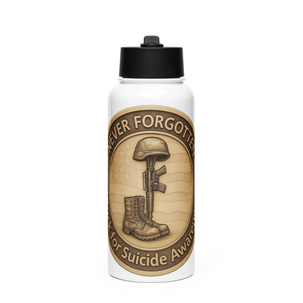 7th Group Stainless Steel Water Bottle with a Straw Lid