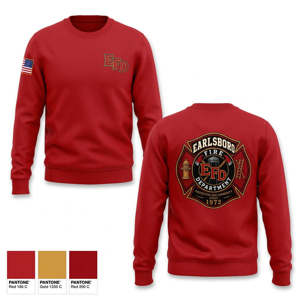 Crew Neck Sweatshirt, Earlsboro Fire Department, Fire Department, Teamtime, Team time, sublimation, custom sports apparel, team uniforms, spirit wear, spiritwear, sports uniforms, custom shirts, team store, custom team store, fundraiser sports, apparel fundraiser