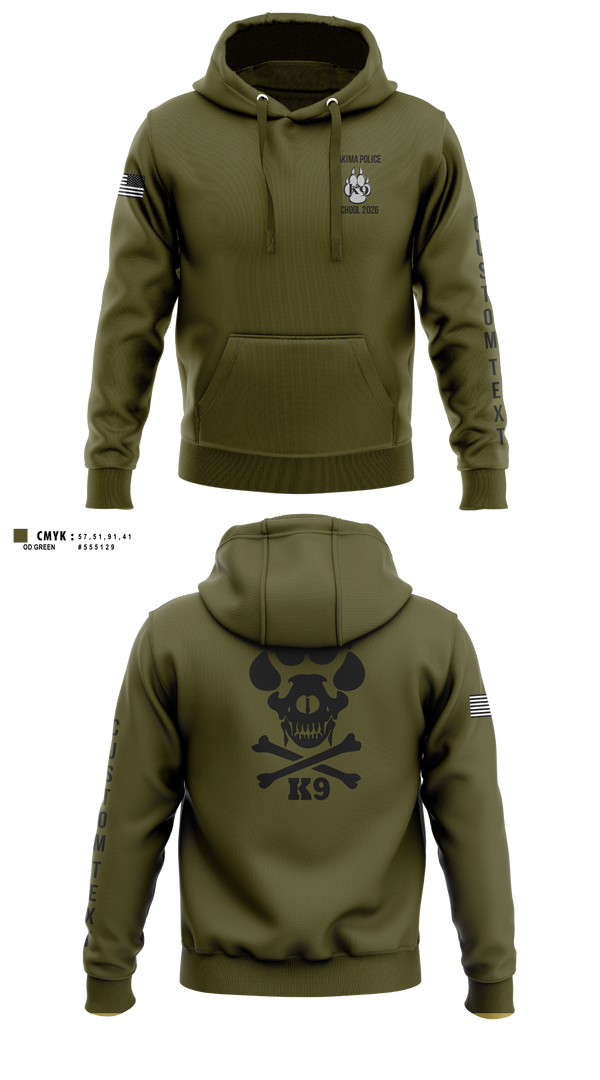 Hoodie, Yakima Police Department K9 School, Police, Teamtime, Team time, sublimation, custom sports apparel, team uniforms, spirit wear, spiritwear, sports uniforms, custom shirts, team store, custom team store, fundraiser sports, apparel fundraiser