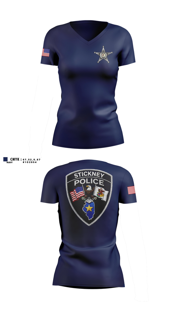 Womens Short Sleeve Vneck Shirt, Stickney Police, Police, Teamtime, Team time, sublimation, custom sports apparel, team uniforms, spirit wear, spiritwear, sports uniforms, custom shirts, team store, custom team store, fundraiser sports, apparel fundraiser