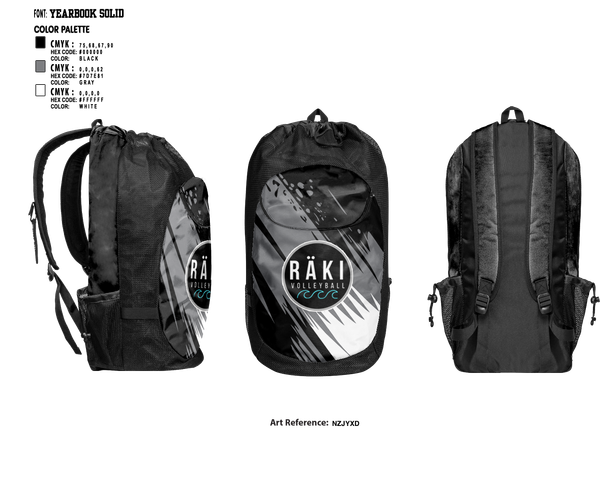 Gear Bag, Raki Volleyball, Women's Volleyball, Teamtime, Team time, sublimation, custom sports apparel, team uniforms, spirit wear, spiritwear, sports uniforms, custom shirts, team store, custom team store, fundraiser sports, apparel fundraiser