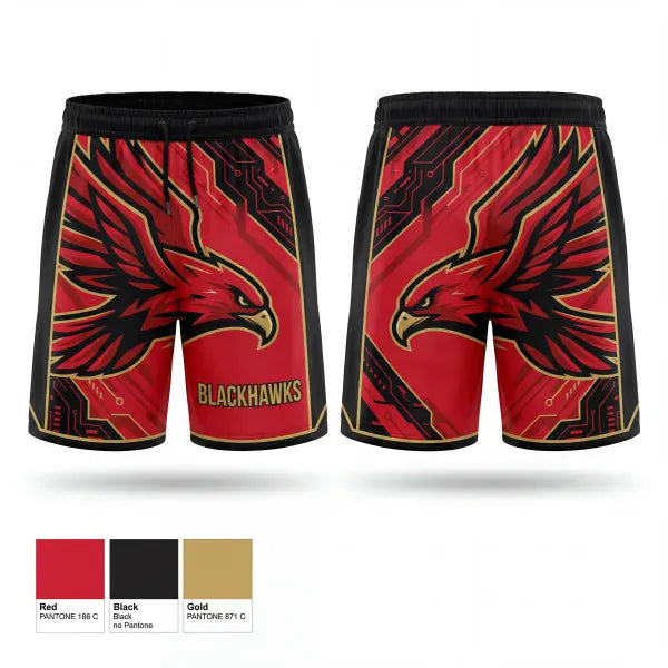 Athletic Shorts With Pockets, Raleigh Blackhawks, Baseball, Teamtime, Team time, sublimation, custom sports apparel, team uniforms, spirit wear, spiritwear, sports uniforms, custom shirts, team store, custom team store, fundraiser sports, apparel fundraiser