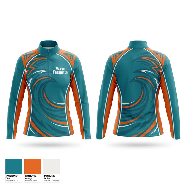Quarter Zip Jacket, Wave Fastpitch, Softball, Teamtime, Team time, sublimation, custom sports apparel, team uniforms, spirit wear, spiritwear, sports uniforms, custom shirts, team store, custom team store, fundraiser sports, apparel fundraiser