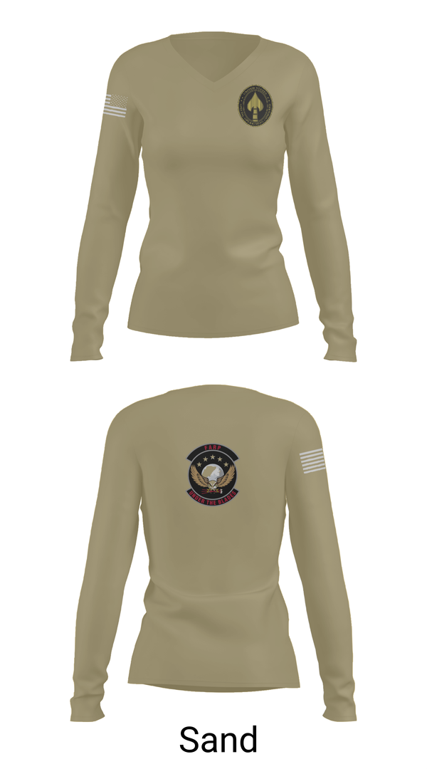 Womens Long Sleeve Vneck Shirt, Hurlburt Field FARP, , Teamtime, Team time, sublimation, custom sports apparel, team uniforms, spirit wear, spiritwear, sports uniforms, custom shirts, team store, custom team store, fundraiser sports, apparel fundraiser