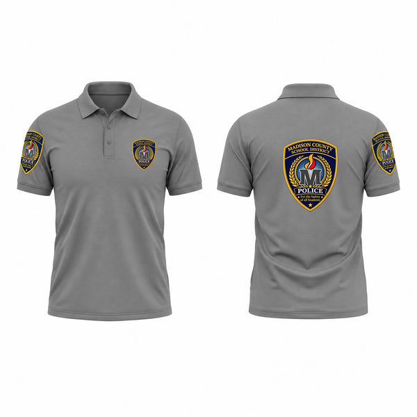 Short Sleeve Performance Polo, Madison County Schools Police Department, Police, Teamtime, Team time, sublimation, custom sports apparel, team uniforms, spirit wear, spiritwear, sports uniforms, custom shirts, team store, custom team store, fundraiser sports, apparel fundraiser