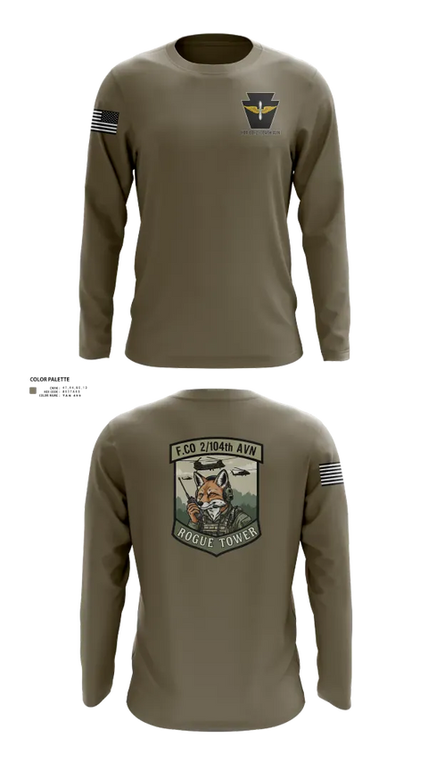 Long Sleeve Performance Shirt, Fox company 2/104th avn, National Guard, Teamtime, Team time, sublimation, custom sports apparel, team uniforms, spirit wear, spiritwear, sports uniforms, custom shirts, team store, custom team store, fundraiser sports, apparel fundraiser