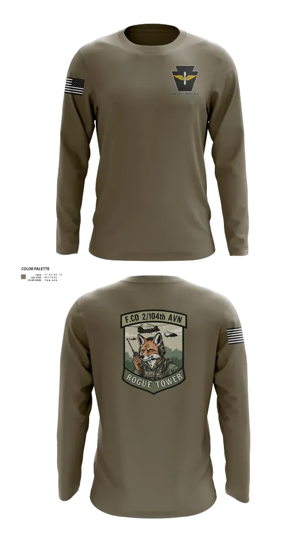 Long Sleeve Performance Shirt, Fox company 2/104th avn, National Guard, Teamtime, Team time, sublimation, custom sports apparel, team uniforms, spirit wear, spiritwear, sports uniforms, custom shirts, team store, custom team store, fundraiser sports, apparel fundraiser