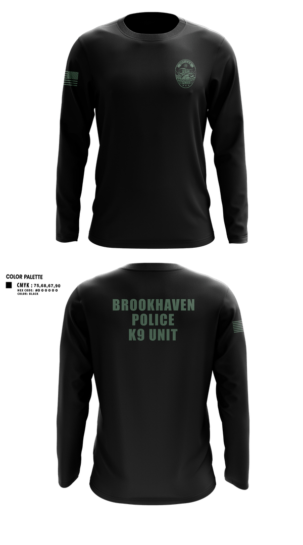 Long Sleeve Performance Shirt, Brookhaven K9 Unit, Police, Teamtime, Team time, sublimation, custom sports apparel, team uniforms, spirit wear, spiritwear, sports uniforms, custom shirts, team store, custom team store, fundraiser sports, apparel fundraiser