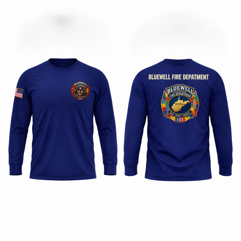 Long Sleeve Performance Shirt, Bluewell Volunteer Fire Department, Fire Department, Teamtime, Team time, sublimation, custom sports apparel, team uniforms, spirit wear, spiritwear, sports uniforms, custom shirts, team store, custom team store, fundraiser sports, apparel fundraiser