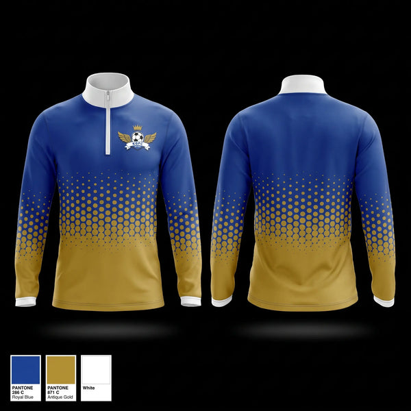 Quarter Zip Jacket, King George F.C., Men's Soccer, Teamtime, Team time, sublimation, custom sports apparel, team uniforms, spirit wear, spiritwear, sports uniforms, custom shirts, team store, custom team store, fundraiser sports, apparel fundraiser