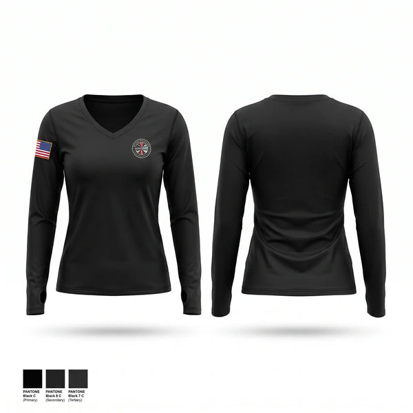 Womens Long Sleeve Vneck Shirt, 31st CST, Army, Teamtime, Team time, sublimation, custom sports apparel, team uniforms, spirit wear, spiritwear, sports uniforms, custom shirts, team store, custom team store, fundraiser sports, apparel fundraiser