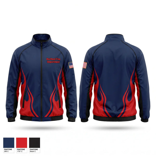 Windbreaker, Hartford Fire Department, Fire Department, Teamtime, Team time, sublimation, custom sports apparel, team uniforms, spirit wear, spiritwear, sports uniforms, custom shirts, team store, custom team store, fundraiser sports, apparel fundraiser