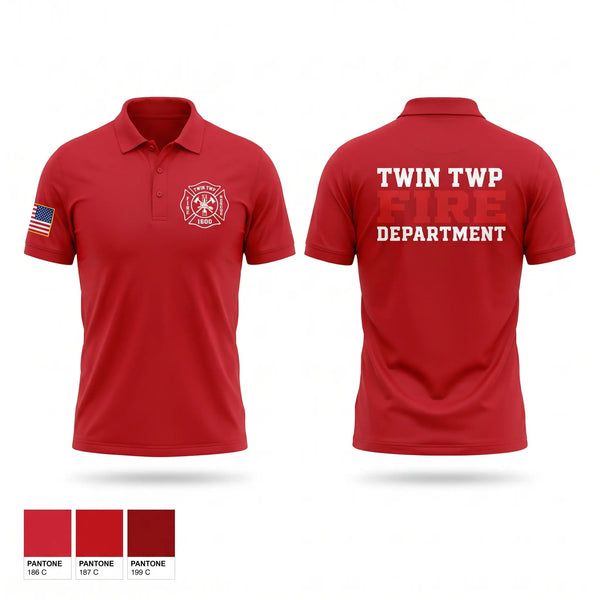 Short Sleeve Performance Polo, Twin Township, Fire Department, Teamtime, Team time, sublimation, custom sports apparel, team uniforms, spirit wear, spiritwear, sports uniforms, custom shirts, team store, custom team store, fundraiser sports, apparel fundraiser